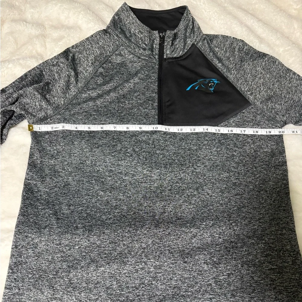 Fanatics Carolina Panthers Heather Gray and Black Quarter-Zip Pullover